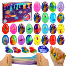 Galaxy Slime 24 Pack Slime Eggs Kit For Kids Boys Girls Stress Relief Toys Party Favors For Kids 48 Slime Easter Egg Goodie Ba