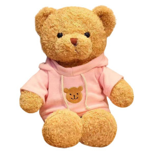 Galatee Cute Teddy Bear Plush Stuffed Animal Teddy Bear With Coffee Hoodie Gifts For Children196 Pink