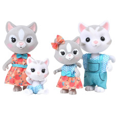 Honey Bee Acres The Purringtons Cat Family 4 Miniature Doll Figures Small