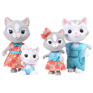 Honey Bee Acres The Purringtons Cat Family 4 Miniature Doll Figures Small