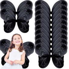 Giegxin 12 Pcs Fairy Wings For Women Butterfly Wings Bulk For Halloween Christmas Birthday Party Favor 138 X 165 Inchblack