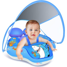 Laycol Baby Pool Float With Upf50 Sun Protection Canopy Add Tail Never Flip Over Inflatable Baby Float Toddler For Age Of 336