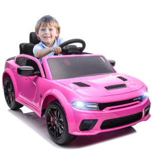 Segmart 12V Kids Ride On Car Licensed Dodge Charger Electric Car For Kids With Remote Control 3 Speed Kids Electric Vehicles Wi