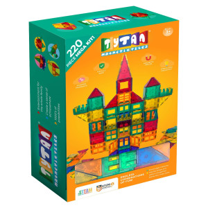 Tytan Tiles 220Piece Supersized Magnetic Tiles Building Set 1000S Of Creations Large 3D Castles Massive Vehicles Rocket S