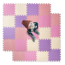 Tamiplay 16 Tiles Foam Play Mat For Baby Soft Safe Eva Foam Mats For Floor Square Baby Play Mat Solid Colored Kids Foam Puz