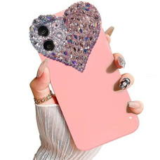 Enytdmo Cute Iphone 11 Case 3D Glitter Sparkle Bling Case For Women Girls Pretty Rhinestone Diamond Cute Aesthetic Heart Gems S