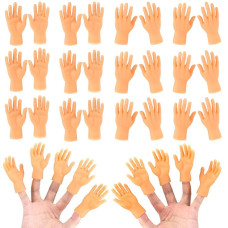 20Pcs Tiny Hands Finger Puppets Miniature Small Hands Realistic Design Mini Prank Hand Gag Performance Party Favors 10 Left