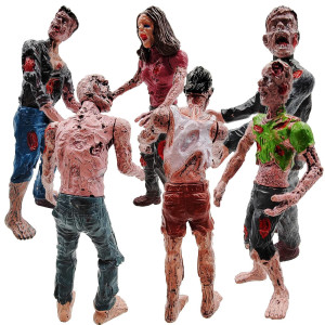 Marysay Zombie Action Figures With Movable And Detachable Joints 6 Pack Dead Warking Halloween Toy Soldiers Playset For Toddlers