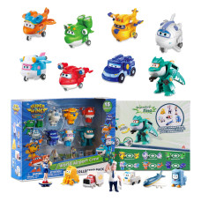 Super Wings Transformer Toys 2 Inch Airplane Toys 15 Pack Mini Action Figures With Real Mobile Wheels For Kids 3 4 5 6 7 8 Birt