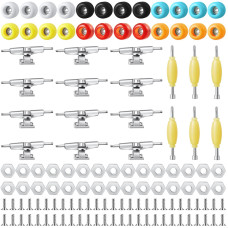 Jexine 6 Sets Diy Fingerboard Kit Fingerboard Accessories Mini Finger Skateboard Parts Include 12 Brackets 54 Screws 30 Nuts 6 S