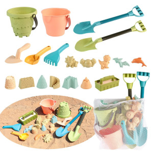 Zhtnituy 19 Pieces Beach Sand Toys Set Collapsible Beach Toys Includes Beach Bucket Sand Shovel Rake Sand Castle Animal To