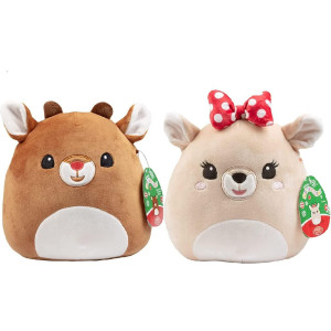 Squishmallows 8Inch Rudolph Clarice Rudolph The Red Nosed Reindeer Set Official Jazwares Christmas Plush Collectible So