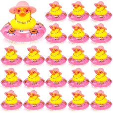 Sotiff Mini Rubber Ducks Bulk For Kids Children Cute Yellow Duck Toy For Dashboard Of Car Bathtub Ornaments With Sunglasses Swim