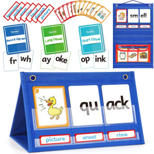 Torlam Blends Digraphs Pocket Chart Onset Rime Phonics Games Sight Word Flash Cards Educational Spelling Reading Learning Bl