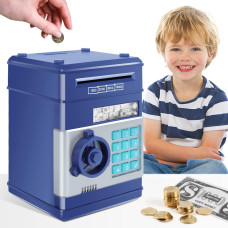 Gudoqi Password Piggy Bank Digital Electronic Money Bank Mini Atm Cash Coin Saving Can Toys Birthday For Kids Navy