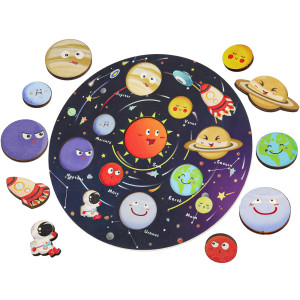 Zeoddler Upgrated Solar System Puzzle Kids Toys For 36 Wooden Space Toys For Kids Planets For Kids Preschool Learning Activi