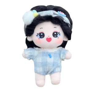 Niannyyhouse 20Cm Plush Doll Heartshaped Mouth Girl Humanoid Stuffed Body No Attribute 8 Normal Body Wearable Clothing Dress