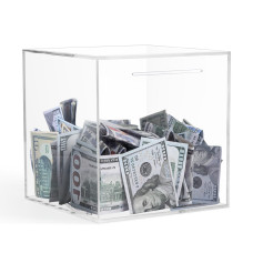 Hicocool Clear Piggy Bank Acrylic Piggy Bank For Adults Must Break To Open Clear Acrylic Piggy Bank Unopenable For Real Money