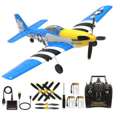 Antsir Rc Plane For Adults And Kids 4 Channel Hobby Remote Control Airplane P51 Mustang Fighter With 6Gyro System For Beginner