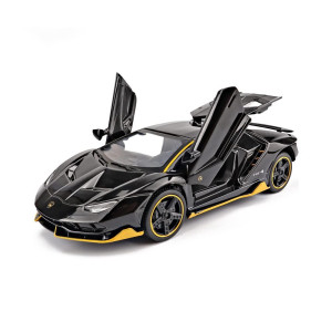 Alloy Collectible Black Lamborghini Toy Pull Back Vehicles Diecast Cars Model With Light & Sound