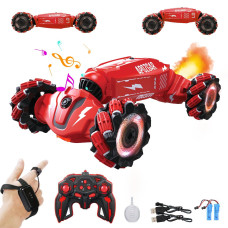 Loozix Upgraded Hand Gesture Sensing Rc Stunt Car With Lights Music Spray Drift Hand Gesture Rc Car 360 Spins All Terrains Hand