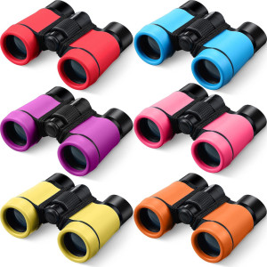 6 Pack Kids Binoculars Shock Proof Toy Binoculars Set For Age 6 Years Boys Girls Hunting Folding Small Telescope Birthday Gifts