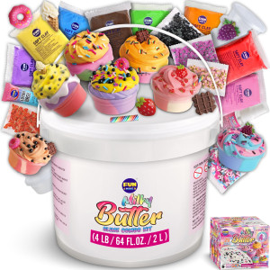 4 Lb Milky Butter Slime Bucket Gift For Girls Funkidz 64 Fl Oz Huge Soft White Premade Scented Slime Kit Toy With 29 Variety Ad