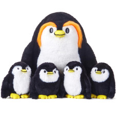 Earthsound Penguin Mom And Baby Stuffed Animal Mommy Plush Toy 11 Cute Small Huggable Cuddly Fluffly Mama Soft Toy With Mini L