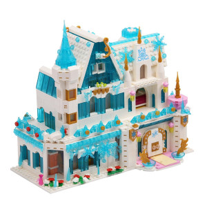 Insgen Architecture Sets Toy Building Blocks Set Blue Castle Modular Building Blocks House Set For Girls Building Kit 1972 Pcs