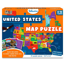 Skillmatics World Map Puzzle 96 Piece Jigsaw Puzzle Educational Toy Geography For Kids 400 Facts Gifts For Boys Girls A