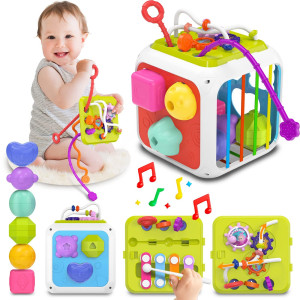 Kecristv Montessori Toys For 1 Year Old Girls Boys Baby Sorter Toys Learning Activity Cube 1 Year Old Girl Boy Birthday Gifts