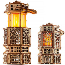 Wood Trick Antique Lantern Luminous Led 3D Wooden Puzzles For Adults And Kids To Build 2Mode Lighting Engineering Diy Proje