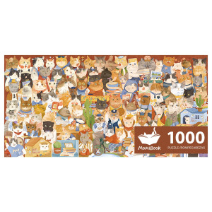 Puzzles For Adults 1000 Pieces Momibook Jigsaw Puzzles Of Animal Cat Painting Image 813X406Cm32X16 Toys Game Puzzle