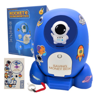 Rocket Ship Piggy Bank For Boys Money Safe Astronaut Piggy Banks For Kids Cash Coin Can Atm Bank Coin Money Bank For Kids With K