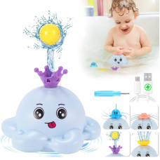 4 Modes Octopus Bath Toys Rechargeable Baby Bath Toys Light Up Bath Toys Sprinkler Bathtub Toys For Toddlers Infant Kids Auto