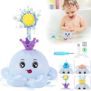 4 Modes Octopus Bath Toys Rechargeable Baby Bath Toys Light Up Bath Toys Sprinkler Bathtub Toys For Toddlers Infant Kids Auto