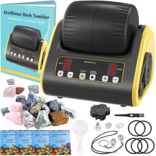 Koolstone C3 Rock Tumbler Kit Hobby Edition For Beginner Adjustable Timer Speed With Full Accessories Memory Function Id