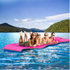 Warmounts Floating Water Mat 13 X 5 Lily Pad Floating Mat 3Layer Tearresistant Xpe Foam Water Mat With 2 164 Bungee Tet