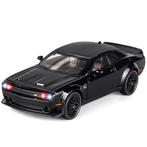 Oanmyjjo Toy Cars For Kids 132 Challenger Hellcat Die Cast Metal Toy Cars Pull Back Hellcat Carwith Light And Music Hellcat Toy