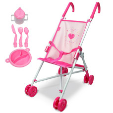 Doll Stroller Toy Anivia Realistic Doll Stroller Heart Design Gifts For Toddlers And Girls Foldable Baby Doll Stroller Toywitht