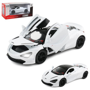 Diecast Toy Car Mclaren 720S Sports Car Model Zinc Alloy Simulation Casting Pull Back Vehicles 132 Scale Mini Supercar Toys Wit