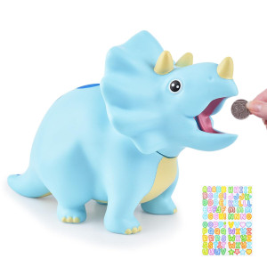 Pjdrllc Dinosaur Piggy Bank For Kids Unbreakable Plastic Money Coin Bank For Boys And Girls Great Gifts For Birthday Easter