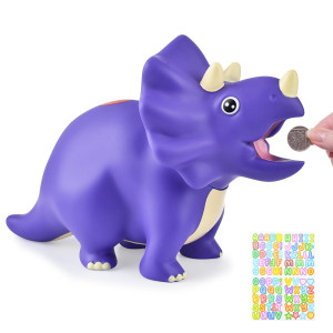 Pjdrllc Dinosaur Piggy Bank For Kids Unbreakable Plastic Money Coin Bank For Boys And Girls Great Gifts For Birthday Easter