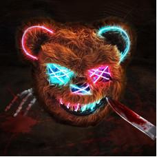 Zonesta Bear Mask Halloween Costume Animal Mask Scary Mask Bloody Plush Mask Creepy Masks Dress Up For Halloween Cosplay Party