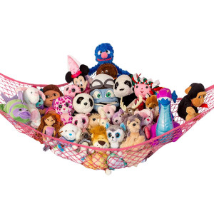 Lillys Love Standard Stuffed Animal Net Hammock For Plushie Toys Corner Hanging Organizer For Your Teddy And Stuffy Collectio