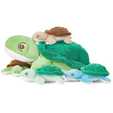 Earthsound Sea Turtle Mom And Baby Stuffed Animal Mommy Plush Toy 15 Cute Small Mama Soft Toy With Little Babies Family Set Gi