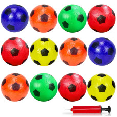 Ynanimery 12 Pack Mini Soccer Balls For Kids 4 Inflatable Mini Soccer Balls For Indoor Outdoor Games Small Soccer Balls For