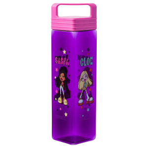 Silver Buffalo Bratz Doll Star Set Plastic Square Water Bottle With Lid 25 Ounces