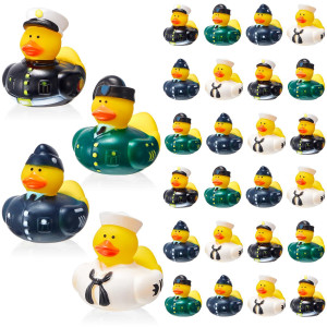 Deekin 24 Pcs 217 Inches Military Ducks Uniform Armed Forces Military Rubber Ducks Military Party Favors Cool Rubber Ducks For