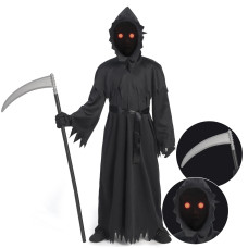 Spooktacular Creations Kids Grim Reaper Costume Halloween Costumes For Boys Reaper Costume With Glowing Red Eyesl